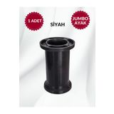 MKLAKS Jumbo Plastik Ayarlanabilir Dolap Mobilya Koltuk Kanepe Ayağı Siyah Ayaklar 10 Cm