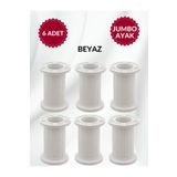 MKLAKS Jumbo Plastik Ayarlanabilir Dolap Mobilya Koltuk Kanepe Baza Ayağı 6lı Paket Beyaz Ayakları 10 Cm