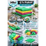 MKO TEKSTİL 6'LI AVANTAJ PAKET ÇOK AMAÇLI 40 X 40 CM MİKROFİBER HAVLU GENEL TEMİZLİK BEZİ