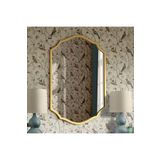 MKS Design Asimetrik Duvar Aynası / Gold Çerçeveli Düzensiz Dekor Ayna / Banyo Aynası
