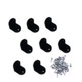 MKS Plastik Köşebent, Siyah, 2 cm x 2 cm x 4 mm, 8 Adet, Mobilya Bağlantı Elemanı, Raf ve Dolap Köşe Birleştirme, Duvara Sabitleme
