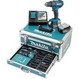 Mkt Makita DHP482RFX9 Akülü Darbeli Matkap 18V 3,0 Ah 2 Akü + Şarj Cihazı Çanta 96 Parçalı Aksesuar Seti