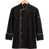 MKWorkwear isim Nakış Seçenekli - Osaka Şef Ceketi – Modern Aşçı Kıyafeti | Erkek & Kadın Kullanıma Uygun | Kişiye Özel Üniforma ve İş Elbiseleri - Siyah - Beyaz