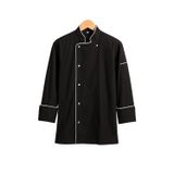 MKWorkwear OSAKA Şef Ceketi – Modern Aşçı Kıyafeti | Erkek & Kadın Kullanıma Uygun | Kişiye Özel Üniforma ve İş Elbiseleri (Beyaz-Siyah Biyeli, L)