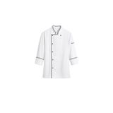 MKWorkwear OSAKA Şef Ceketi – Modern Aşçı Kıyafeti | Erkek & Kadın Kullanıma Uygun | Kişiye Özel Üniforma ve İş Elbiseleri (Beyaz-Siyah Biyeli, M)