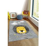 MKYHOME Gri Sevimli Aslan Çocuk Odası Halısı