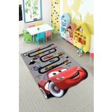 MKYHOME Lazer Kesim Kaymaz Tabanlı Makinede Yıkanan Arabalar Şimşek Mcqueen Çocuk Halısı