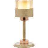 ML-60193-1KRM Krem Boyalı Masa Lambası E27 Metal Cam 16CM - Sarı