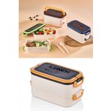 M&L LUNCH BOX 2 Katlı Taşınabilir Yemek Kabı Lunch Box Diyet Beslenme Kutusu Saklama Kabı Çatal Kaşıklı Sefer Tası