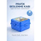 M&L Lunch Box 4 Bölmeli Beslenme Kutusu - Kaşık ve Çatal Setli Pratik Okul Beslenme Kabı - Mavi Motorcu