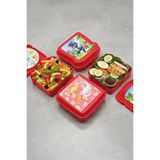 M&L Lunch Box 4'lü Çocuk Beslenme Kutusu Seti - Okul, Kreş ve Anaokulu Için 500 ml Saklama Kabı - Kırmızı