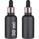 ml Mat Siyah Cam Damlalıklı Serum Şişesi 30 cc Renkli Metal Kapaklı Dropper Cam Şişe 2 Adet Rose Yüzük Siyah Lastik - 41 Delft Blue