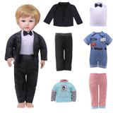 MLcnleS 6 Takım Moda 45,72 cm Erkek Bebek Giysileri Günlük Giyim Ekose Ceket Pantolon Spor Giyim Kıyafetleri Smokin Takımları ile 45,72 cm Oyuncak Bebek Aksesuarları