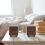 Mâlikül-Mülk ve Besmele Yazılı Dekoratif İkili Obje Set 10x10 cm | Ev ve ofis için anlamlı ikili set, el yapımı özel dekoratif harç detaylarıyla zenginleştirilmiş zarif bir tasarımdır.