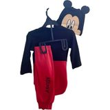 MLN Concept Disney 3 Lü Mickey Takım, Alt, Zıbın,şapka - Siyah - Kırmızı - 9 - 12 Ay