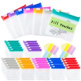 Mlurcu Hap Torbası Torbaları Yeniden Kullanılabilir Seyahat Hap Torbaları Etiketli Set Hap Baggies Günlük Tıp Hap Düzenleyici Küçük İlaç Çantası Kendinden Mühürlü Plastik Hap Paketleri Slayt Kilitli