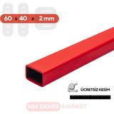 MM DEMİR MARKET 60X40X2 mm Boyalı Kutu Profil 2 Metre | Özel Ölçü ve 45° Açılı Kesim Seçeneği | Kaynaklanabilir Çelik Profil-Mm Demir Market - 200CM