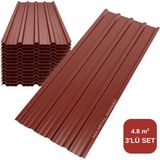 MM DEMİR MARKET Galvanizli Trapez Bordo Çatı Kaplama Sacı – 2 Metre (3 Adet-Su Geçirmez ve Paslanmaz Metal Sac) Çatı Kaplama-Veranda Yapımına Uygun- mm Demir Market