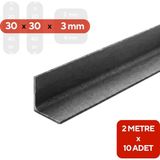 MM DEMİR MARKET mm Demir Market 30X30X3 mm Köşebent Demir 2 Metre – L Profil Çelik Köşebent | 5, 10 ve 15 Adet Seçenekli - 10 ADET