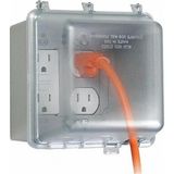 MM7440C 4,7 Inç Derin Dış Mekan Kutusu, Ufast 55'i 1 Arada, Anma Nema 3r 2-Gang Ev Geliştirme Için Hava Koşullarına Dayanıklı Elektrikli Priz Kapağı, Şeffaf