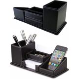 MMA DİJİTAL MAĞAZACILIK Mma Dijital Mağazacılık Çok Bölmeli Deri Kalemlik Set 28.5 x 10.5 x 11 cm Siyah Ofis Düzenleyici
