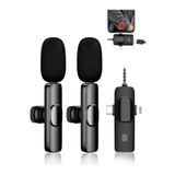 Mmctech 3in2 Yaka Mikrofonu Type-c Iphone Jak Giriş Telefon Uyumlu 20m Wirelees Yayın Youtuber Tiktok Skype Siyah A2