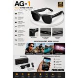 Mmctech G1 Akıllı Gözlük Yapay Zeka Destekli Sesli Komutlar 8MP Fotoğraf ve Video Kamerası 1080p Kayıt Metal Plastik Çerçeve