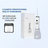 MMctech Pluzz Şarjlı Ağız Duşu - 320ML Su Hazneli 4 Başlık 4 Çalışma Modlu Su Geçirmez Ağız Diş Dil Temizleyici Beyaz