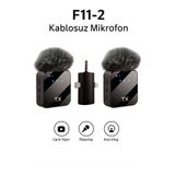 Mmctech Profesyonel F15-2 Kablosuz Mikrofon Çift Verici ile Kesintisiz Canlı Yayın, Röportaj & Vlog Uyumlu