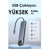 Mmctech SB Çoklayıcı Hub Type-C 4K Hdmı SD TF Kart Okuyucu Usb 3.0 Okuyucu Adaptör 8in1