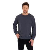 MMETALIC Antrasit Bisiklet Yaka Etiket Detaylı İçi Pamuklu Erkek Sweatshirt (ANTRASİT/S)