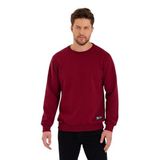 MMETALIC Bordo Bisiklet Yaka Etiket Detaylı İçi Pamuklu Erkek Sweatshirt (BORDO/L)