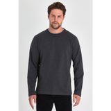 MMetalic Çift Bisiklet Yaka Standart Rahat Kesim Erkek Sweatshirt Antrasit