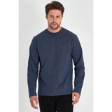 MMetalic Çift Bisiklet Yaka Standart Rahat Kesim Erkek Sweatshirt İndigo