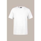 mmetalic Erkek Beyaz %100 Pamuk T- Shirt Regular Fit Rahat Kesim Bisiklet Yaka Basic Tişört