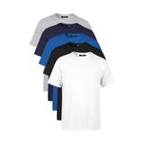 MMETALIC Erkek Çok Renkli T- Shirt Regular Fit Rahat Kesim Bisiklet Yaka 5'li Basic Tişört Paketi LACİVERT 6XL