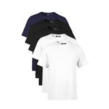 MMETALIC Erkek Çok Renkli T- Shirt Regular Fit Rahat Kesim Bisiklet Yaka 5'li Basic Tişört Paketi Siyah 6XL