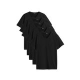 MMETALIC Erkek Çok Renkli T- Shirt Regular Fit Rahat Kesim V Yaka 5'li Basic Tişört Paketi SİYAHLAR 4XL