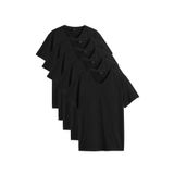 MMETALIC Erkek Çok Renkli T- Shirt Regular Fit Rahat Kesim V Yaka 5'li Basic Tişört Paketi SİYAHLAR S