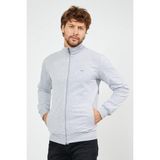 Mmetalic Erkek Gri Uzun Kollu Önü Fermuarlı Hırka MTLCE8293-GRI - 4XL - Açık Gri