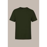 Mmetalic Erkek Haki T- Shirt Regular Fit Rahat Kesim Bisiklet Yaka Basic Tişört - 4XL