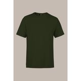 Mmetalic Erkek Haki T- Shirt Regular Fit Rahat Kesim Bisiklet Yaka Basic Tişört - 6XL