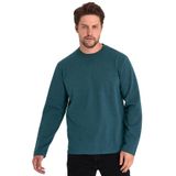 MMETALIC Erkek Petrol Çift Bisiklet Yaka Standart Rahat Kesim Sweatshirt S