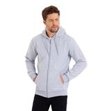 MMETALIC Gri Kanguru Cepli Kapüşonlu Fermuarlı İçi Pamuklu Erkek Sweatshirt (GRİ/M)