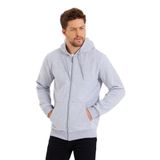 MMETALIC Gri Kanguru Cepli Kapüşonlu Fermuarlı İçi Pamuklu Erkek Sweatshirt (GRİ/XL)