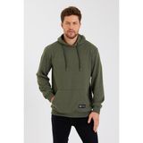 MMetalic Kanguru Cepli Kapüşonlu İçi Pamuklu Erkek Sweatshirt haki