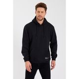 MMetalic Kanguru Cepli Kapüşonlu İçi Pamuklu Erkek Sweatshirt siyah