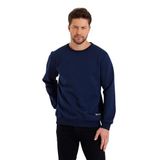 MMETALIC Lacivert Bisiklet Yaka Etiket Detaylı İçi Pamuklu Erkek Sweatshirt (LACIVERT / 3XL)