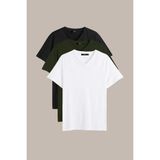 Mmetalic Metalıc Erkek Çok Renkli T- Shirt Regular Fit Rahat Kesim V Yaka 3'lü Basic Tişört Paketi - XL