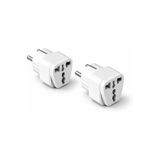 MMinora Universal Priz Adaptörü 2’li Set, Avrupa Tipi Fiş EU,Çoklu Girişli Seyahat Adaptörü, Tüm Ülkelerle Uyumlu, Kompakt Tasarım, Ev & Ofis & Seyahat İçin Uygun